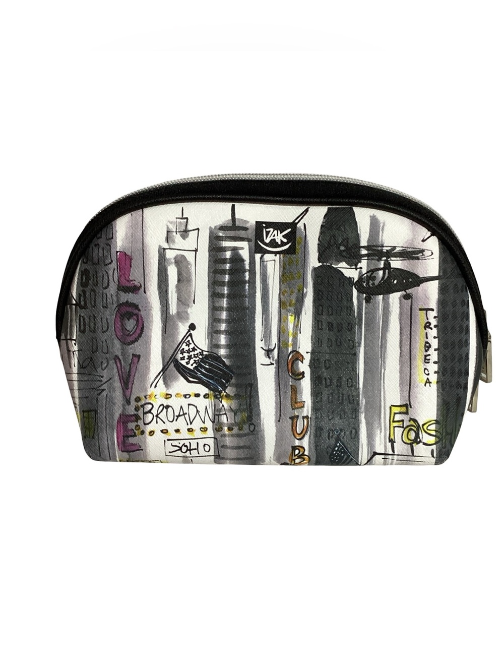 izak I’m in a New York Mood Small Domed Watercolor Cosmetic Travel Bag
